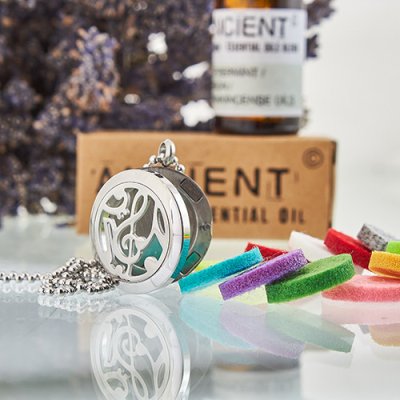 (image for) Aromatherapy Diffuser Necklace - Music Notes 25mm