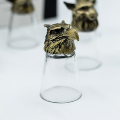 (image for) Gift Set of 12 Bottom Up Shot Glasses (25ml) - Forest & Mystical Creatures - Antique Bronze