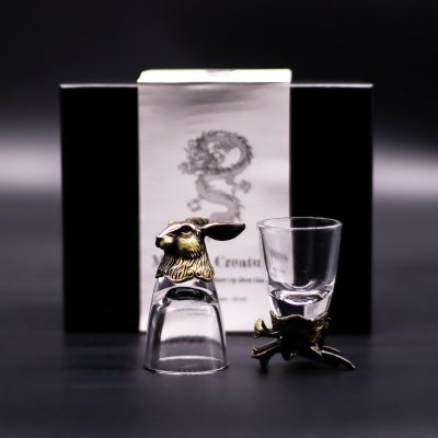 (image for) Gift Set of 6 Shot Glasses (50ml) - Mystical Creatures - Antique Bronze