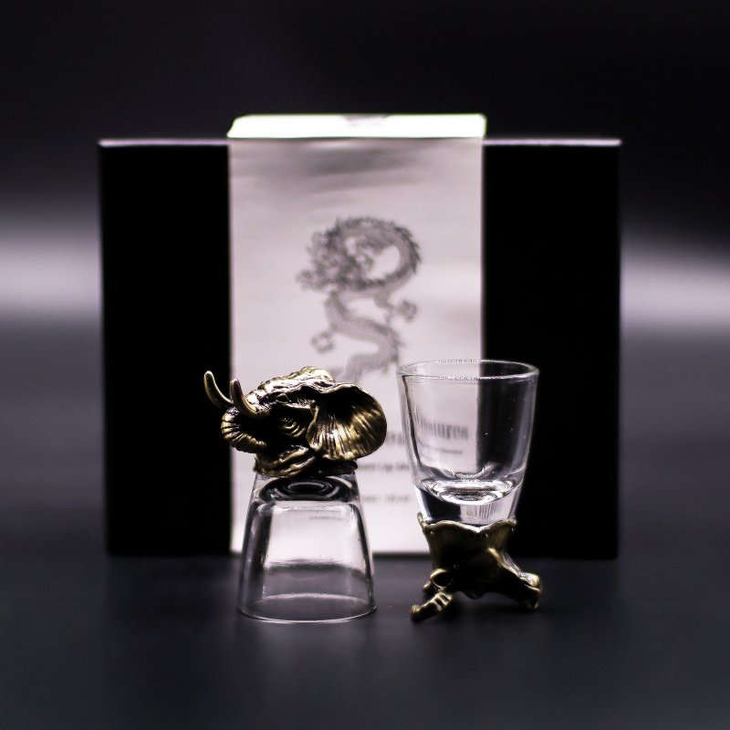 (image for) Gift Set of 6 Shot Glasses (50ml) - Mystical Creatures - Antique Bronze