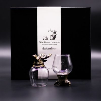 (image for) Gift Set of 6 Glasses (100ml) - Wild Forest Creatures - Antique Bronze