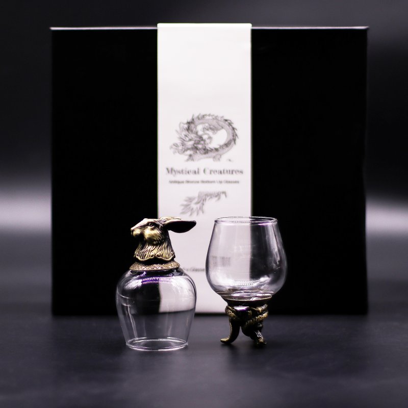 (image for) Gift Set of 6 Glasses (100ml) - Mystical Creatures - Antique Bronze