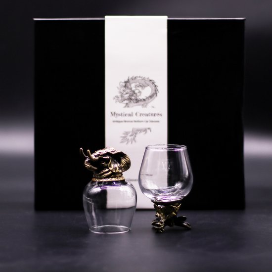 (image for) Gift Set of 6 Glasses (100ml) - Mystical Creatures - Antique Bronze