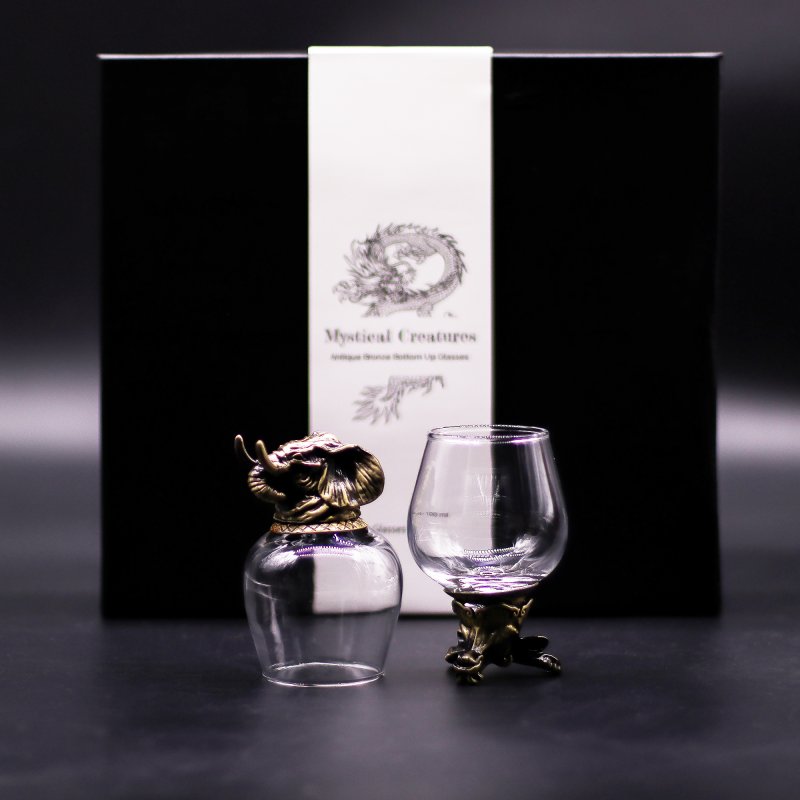 (image for) Gift Set of 6 Glasses (100ml) - Mystical Creatures - Antique Bronze