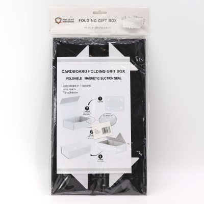 (image for) Flat Pack Gift Box - Medium Square (20x18.2x8cm) - Black
