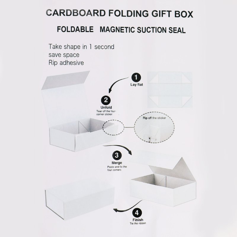 (image for) Flat Pack Gift Box - Medium Square (20x18.2x8cm) - Pink