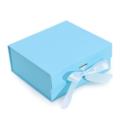 (image for) Flat Pack Gift Box - Medium Square (20x18.2x8cm) - Baby Blue