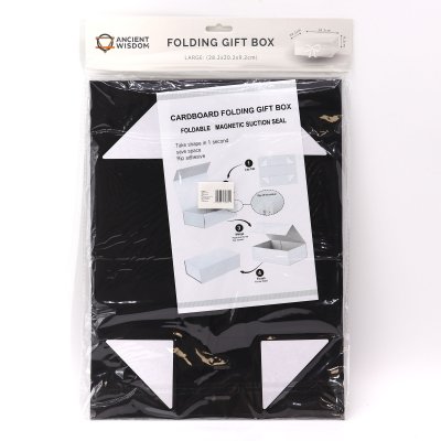 (image for) Flat Pack Gift Box - Large (28.2x20.2x9.2cm) - Black