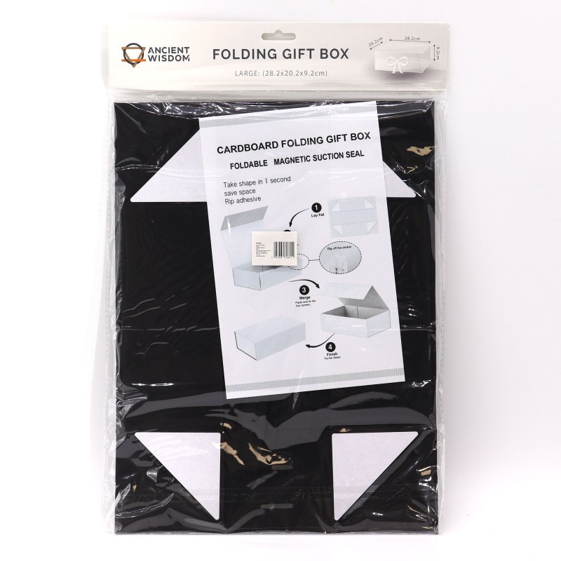 (image for) Flat Pack Gift Box - Large (28.2x20.2x9.2cm) - Black