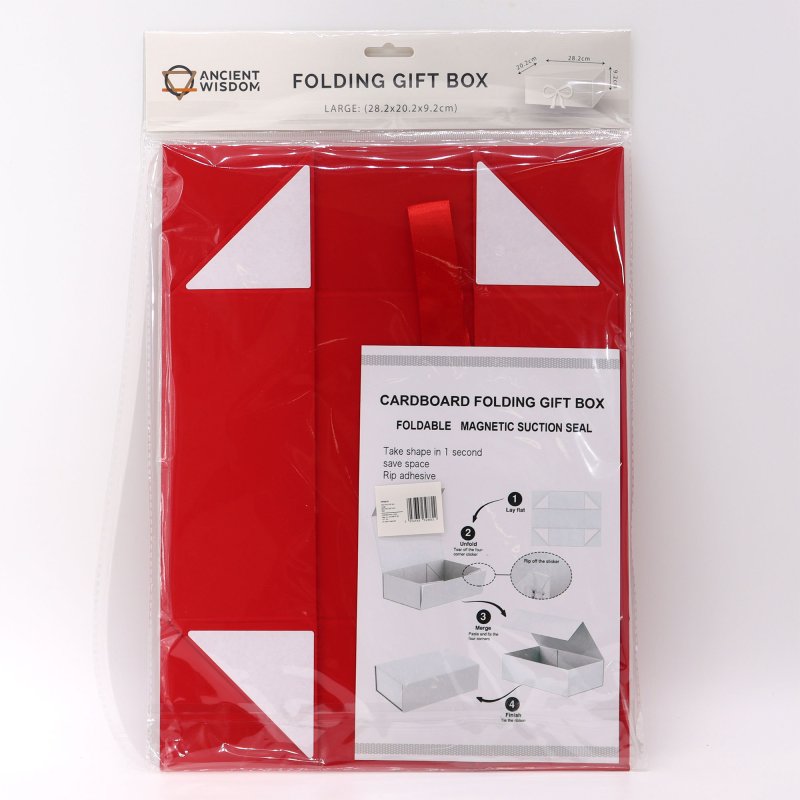 (image for) Flat Pack Gift Box - Large (28.2x20.2x9.2cm) - Red