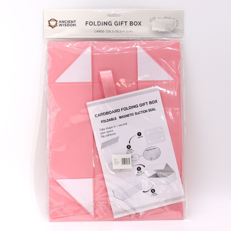 (image for) Flat Pack Gift Box - Large (28.2x20.2x9.2cm) - Pink