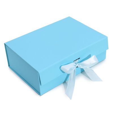 (image for) Flat Pack Gift Box - Large (28.2x20.2x9.2cm) - Baby Blue
