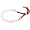 (image for) 18K Gold Plated Gemstone Bordeaux String Bracelet - Rose Quartz