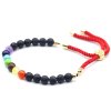 (image for) 18K Gold Plated Gemstone Royal String Bracelet - Lava Stone Chakra
