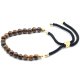 (image for) 18K Gold Plated Gemstone Black String Bracelet - Tiger Eye