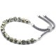 (image for) 925 Silver Plated Gemstone Charcoal String Bracelet - Dalmatian Jasper