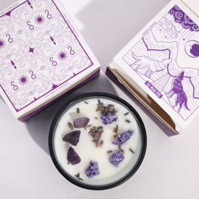 (image for) Hop Hare Crystal Magic Flower Candle - The Moon