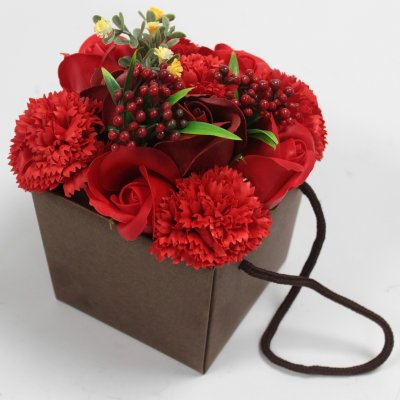 (image for) Soap Flower Bouquet - Red Rose & Carnation