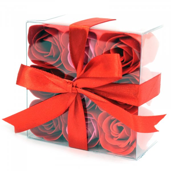 (image for) Set of 9 Soap Flowers - Red Roses