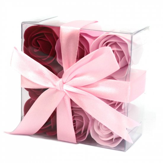 (image for) Set of 9 Soap Flowers - Pink Roses