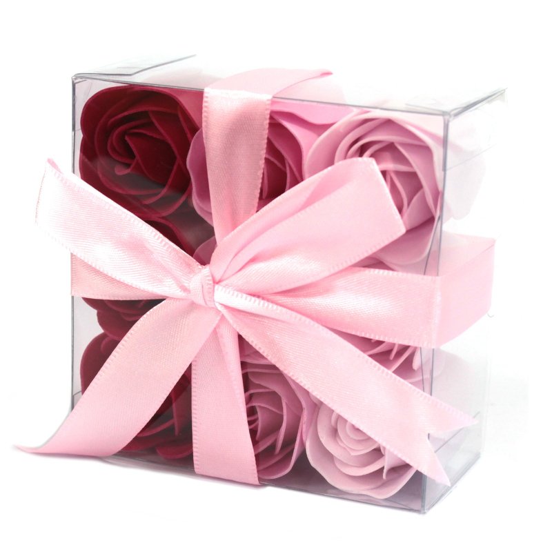 (image for) Set of 9 Soap Flowers - Pink Roses