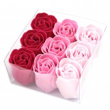 (image for) Set of 9 Soap Flowers - Pink Roses