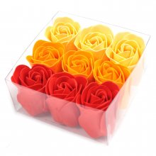 (image for) Set of 9 Soap Flower Box - Peach Roses