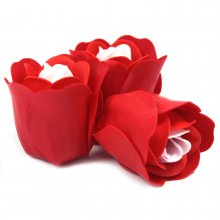 (image for) Set of 3 Soap Flower Heart Box - Red Roses