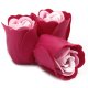 (image for) Set of 3 Soap Flower Heart Box - Pink Roses