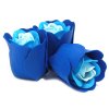 (image for) Set of 3 Soap Flower Heart Box - Blue Wedding Roses