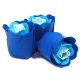 (image for) Set of 3 Soap Flower Heart Box - Blue Wedding Roses