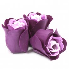 (image for) Set of 3 Soap Flower Heart Box - Lavender Roses
