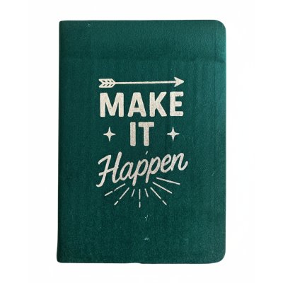(image for) Dark Green Velvet Notebook - 80 pages - Make It Happen