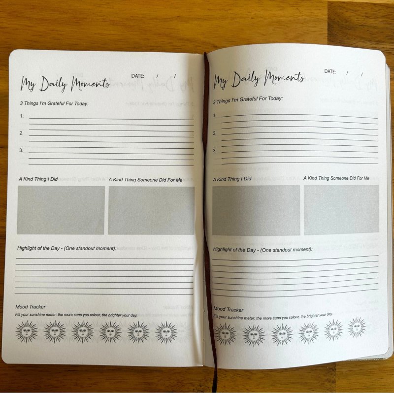 (image for) Black Gratitude Journal with Silver Lining - 120 pages - I am Thankful For