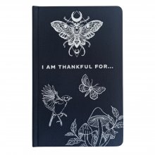 (image for) Black Gratitude Journal with Silver Lining - 120 pages - I am Thankful For