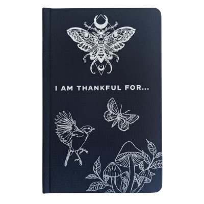 (image for) Black Gratitude Journal with Silver Lining - 120 pages - I am Thankful For