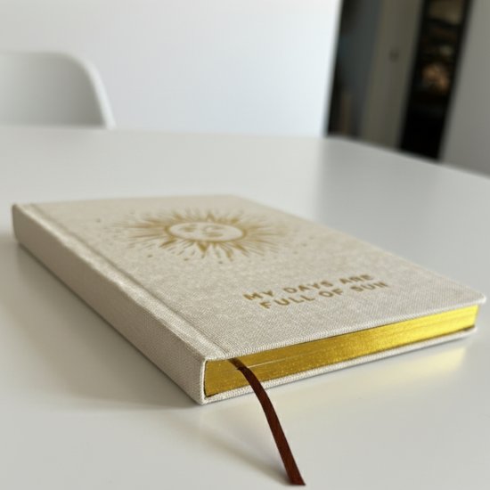 (image for) Ivory Gratitude Journal with Gold Lining - 120 pages - My Days are Full of Sun