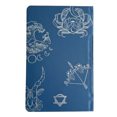 (image for) Midnight Blue Wellness Journal - 120 pages - Silver Zodiac