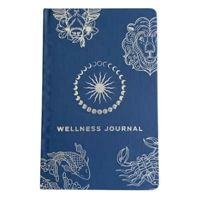 (image for) Midnight Blue Wellness Journal - 120 pages - Silver Zodiac