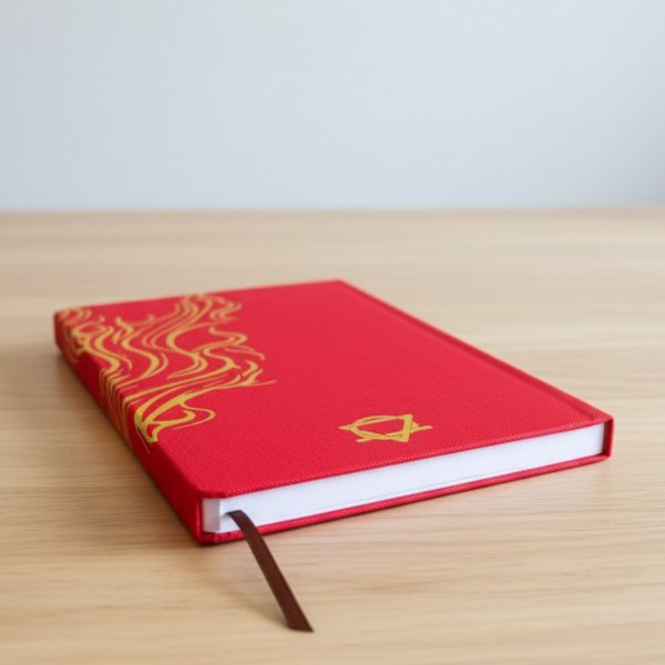 (image for) Red Wellness Journal - 120 pages - Golden Mandala and Lotus
