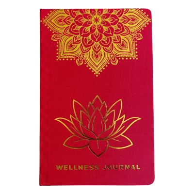 (image for) Red Wellness Journal - 120 pages - Golden Mandala and Lotus