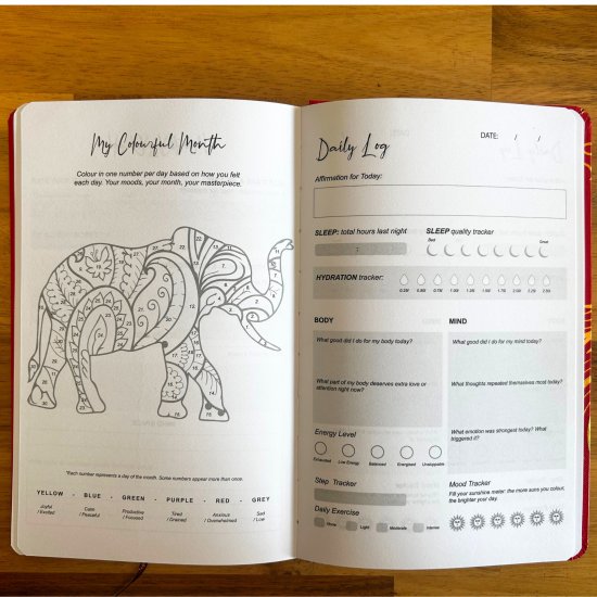(image for) White Wellness Journal - 120 pages - Rose Gold Tree of Life