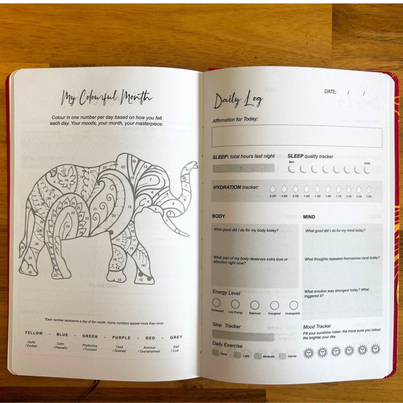 (image for) White Wellness Journal - 120 pages - Rose Gold Tree of Life