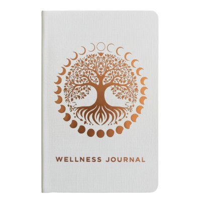 (image for) White Wellness Journal - 120 pages - Rose Gold Tree of Life