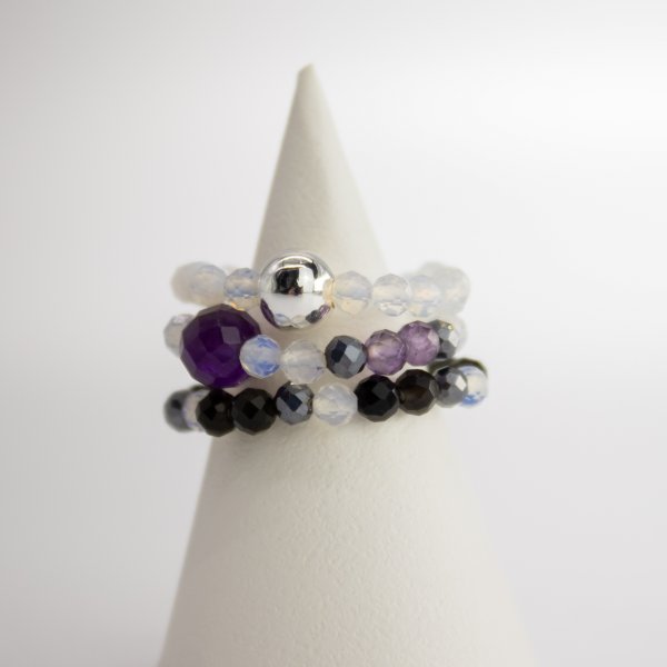 (image for) Nymph Spirit Gemstone Ring Set - Full Moon