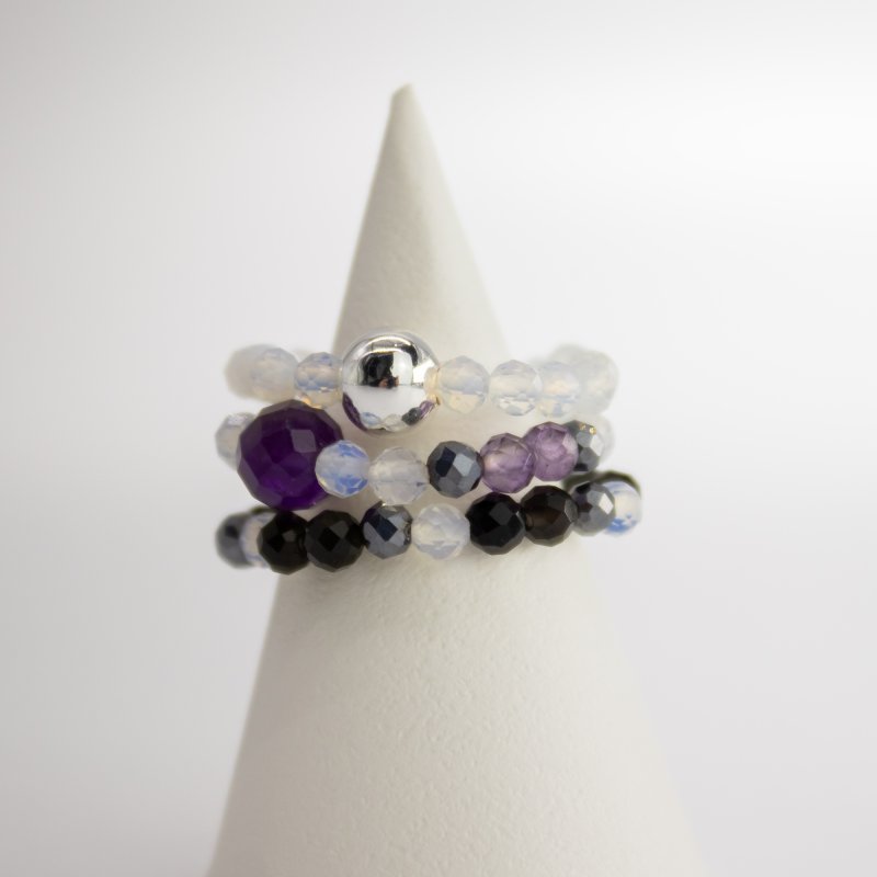 (image for) Nymph Spirit Gemstone Ring Set - Full Moon
