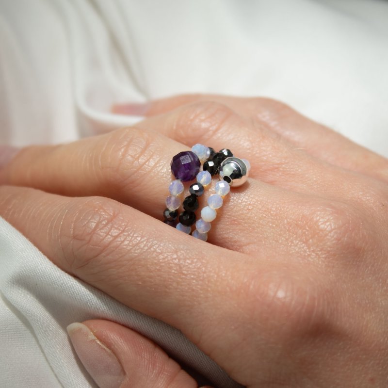 (image for) Nymph Spirit Gemstone Ring Set - Full Moon