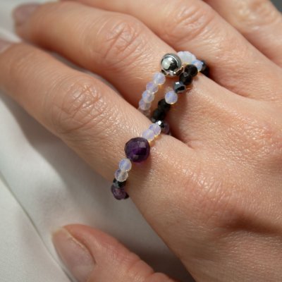 (image for) Nymph Spirit Gemstone Ring Set - Full Moon