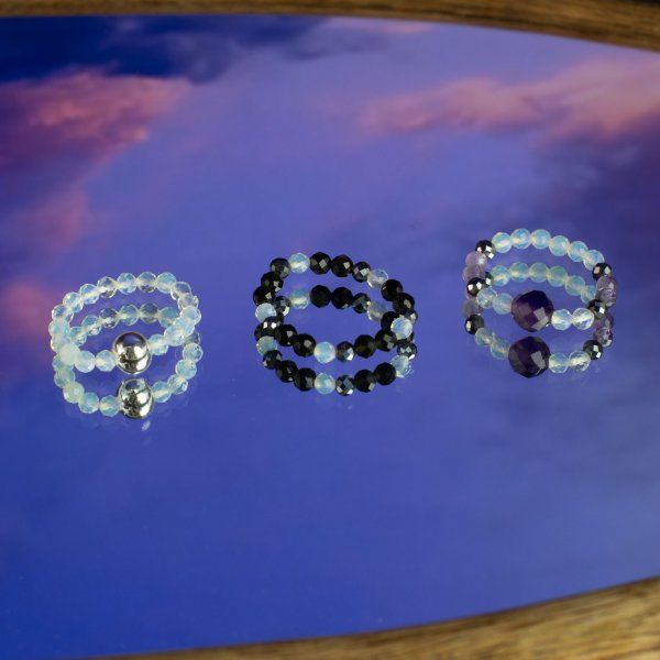 (image for) Nymph Spirit Gemstone Ring Set - Full Moon
