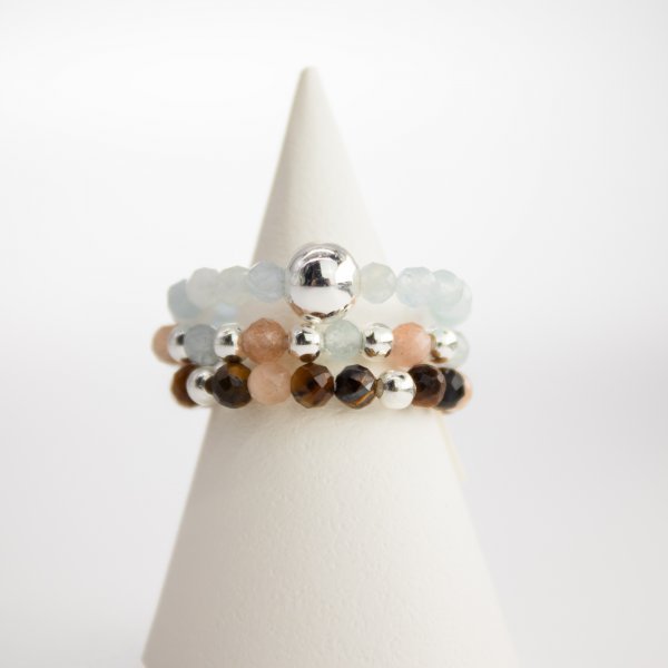 (image for) Nymph Spirit Gemstone Ring Set - Sea Sunset